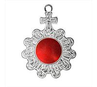 NKlaus reliquiario da parete 11,5 cm ostensorio con pietre contenitore per il tuo ricordo ottone argento porta reliquie per l'altare di casa fatto a mano 2903