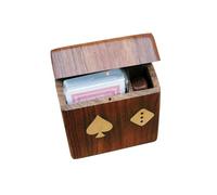 NKlaus Scatola in legno a forma di cubo con coperchio incernierato, 11 x 10 x 3,5 cm, decorazione nautica, multifunzione, 15970