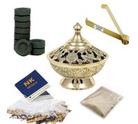 NKlaus set bruciatore d'incenso 14 pz. accessori per incenso pinze per incenso carbone d'incenso 40633