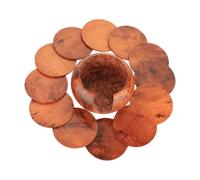 NKlaus Set di 12 sottobicchieri per bevande in legno di cedro in scatola a mezza sfera - tappetini rotondi in elegante effetto legno - design naturale - idea regalo cucina 16663