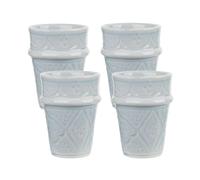 NKlaus Set di 4 tazze da caffè cappuccino blu cielo da 150 ml in ceramica - tazze di argilla con rilievo fine per cappuccino, tè e tisane