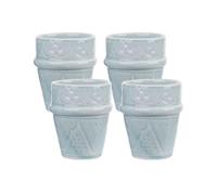 NKlaus Set di 4 tazze da caffè celeste da 100 ml in ceramica - Tazze in argilla con rilievo fine per espresso e moka