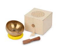 NKlaus set di ciotole da canto 280g con batacchio e cuscinetto fiore tibetano della vita fatto a mano 12986