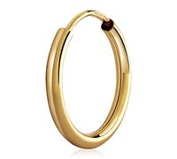 NKlaus singola creola 15mm in oro giallo 333 a 8 carati, orecchino d'oro spessore 2,0 mm 3087