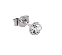 NKlaus SINGOLO orecchino a perno 4,5mm oro bianco 585 orecchini oro 14 carati cristallo zirconia cubica bianco 2075