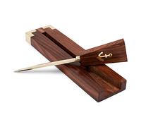 NKlaus tagliacarte in ottone con manico in legno 22x5cm apribuste motivo ancora coltello apribuste 11522