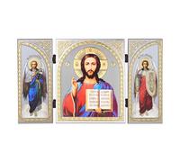 NKlaus Triptico: Gesù Cristo, legno, 30 x 17,5 x 0,7 cm, cristiano, 1 pezzo