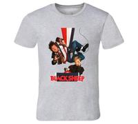 NKNSWUUL Black Sheep Chris Farley Funny Retro Movie T Shirt Grey S