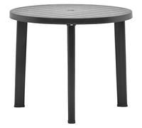 NKOPPFG Tavolo da giardino in plastica antracite, 89 cm, per terrazza e giardino, resistente alle intemperie, facile da pulire, per tè pomeridiano e pasti con gli amici, non richiede montaggio