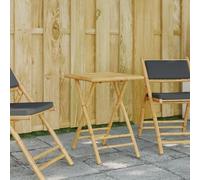 NKOPPFG Tavolo pieghevole in bambù per terrazza, 55 x 55 x 75 cm, tavolo da giardino pieghevole con design a doghe per una buona ventilazione, tavolo da terrazza salvaspazio in bambù resistente, per