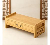NKSTRWR Tavolino Buddista A 3 Livelli Per Preghiera E Meditazione-Tavolino Da Pavimento Per Puja Con Cassetto-Altare Personale Per Gli Antenati Per L'incenso(Yellow-1,69cm/27.2in)