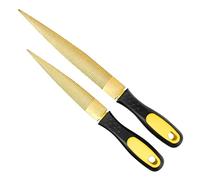 NKTM Lima per legno, set di lime per legno per la lavorazione del legno, lima per raspe e raspe in legno dorato affusolato con manico in gomma in sacchetto regalo per intagliare 2 confezioni (15,2 x 20,3 cm)