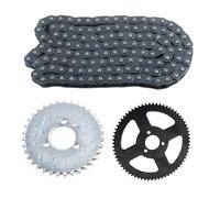 NKURTPC Pignone Motore Anteriore Corona Posteriore a Catena 35 44 54 64 74 Denti 35T 44T 54T 64T 74T Mini Moto ATV Quad Cross 47cc 49cc Kit Corona Catena(T8F-64T-29MM)