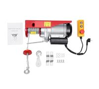 NKURTPC Verricello Elettrico Gru di Sollevamento elettrica PA800 Verricello con Cavo Rosso da 800 kg con Telecomando cablato Paranco Elettrico Telecomandato