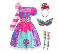 Nlaayong Tutu Dress Up For Girls Lecca-lecca Costume Da Lecca-lecca Per Giochi Di Ruolo Abito da principessa delle caramelle Multicolore