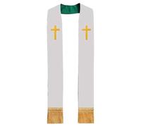 NLAIOUSL Stola da prete per un utilizzo in più occasioni Design ricamato e nappe che garantiscono ruoli ergonomici nel servizio in chiesa Sciarpa da spalla da prete