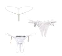 NLAND Perizoma Spago Lingerie da Donna G-String in 3 Pezzi Trasparente Tanga con Perline Mutandine Fascino per Donne Lingerie Elastico Perizoma Thong,C