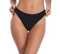 NLAND Slip da Bikini Perizoma Donna Sexy Nuoto Costume da Bagno Tanga Brasiliano Bikini Bottom Vita Bassa Spiaggia (Nero,L)