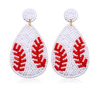 NLCAC Orecchini a goccia con perline da baseball, fatti a mano, con perline, orecchini sportivi per feste e feste, gioielli per donne e ragazze, perline, non so