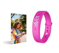 NLCCLTQ Braccialetto vibrante con sveglia silenziosa per persone sorde, senza batterie, per chi dorme pesantemente all'alba, che non si sveglia, partner (rosa)