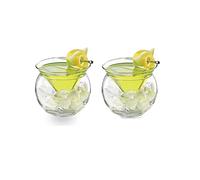 NLDGR Set di 2 bicchieri Martini Stemless, bicchieri da cocktail da 255 ml, con base a sfera, eleganti bicchieri per cocktail party bar
