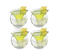 NLDGR Set di 4 bicchieri Martini senza stelo, 141,7 ml, bicchieri da cocktail Martini con base a sfera, eleganti bicchieri per cocktail party bar