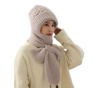 NLIADVY Sciarpa antivento con protezione per le orecchie integrata, sciarpa invernale calda lavorata a maglia, sciarpa con cappuccio, cappello invernale lavorato a maglia da donna (One size,Gray)