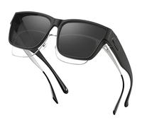 Nlieanuc Sovraocchiali da Sole Polarizzati Donna Uomo - Occhiali Montatura Quadrata Oversize, Protezione UV400 per la Guida