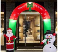 NLIGHTING Gonfiabile ad Arco Luminoso Babbo Natale e Pupazzo di Neve 2,4 x 2,5 Metri, per Interno ed Esterno
