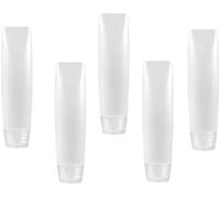 Nlinlin 5 bottiglie da viaggio vuote da 28,3 g per dentifricio, riutilizzabili, piccole dimensioni, dispenser da spremere, contenitori ricaricabili a pompa per cosmetici (10 x 2,7 cm)