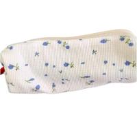 Nlinlin Astuccio blu da donna in stile fresco, portapenne, portamonete, penne e pennarelli, semplice trousse per cosmetici, organizer per cancelleria da ufficio e pennarelli