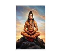 NLKQHTF Hanuman, poster su tela con immagine di un dio indù, decorazione artistica da parete per soggiorno e camera da letto, 40 x 60 cm