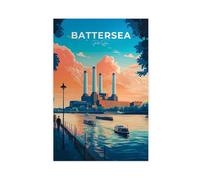 NLKQHTF Poster su tela con scritta "Battersea Power Station", decorazione per camera da letto, ufficio, camera da letto, regalo, 30 x 45 cm