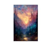 NLKQHTF Poster su tela con scritta "The Glittering Fairy Kingdom", decorazione per camera da letto, ufficio, camera da letto, regalo, 20 x 30 cm