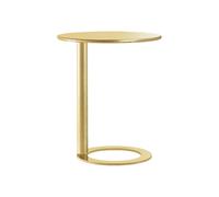 NLLATEI Tavolino Laterale da Divano in Metallo Trapezoidale, Uso Interno ed Esterno - Comodino per Soggiorno Moderno, Balcone o Camera da Letto, Design Italiano Resistente(Gold,48 * 57)