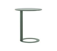 NLLATEI Tavolino Laterale da Divano in Metallo Trapezoidale, Uso Interno ed Esterno - Comodino per Soggiorno Moderno, Balcone o Camera da Letto, Design Italiano Resistente(Green,60 * 74)