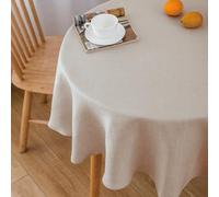 NLMUVW Tovaglia rotonda in lino, 91 cm, color farina d'avena, rustica, resistente all'acqua, per cucina, sala da pranzo, feste, caffè