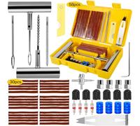 NLMWTI Kit Riparazione Pneumatici Auto Moto 58pcs, Kit Riparazione Gomme Moto, Kit Foratura Auto, Valido per Tutti i Tipi di Pneumatici per Auto, Moto, Camion, Trattore, Camper