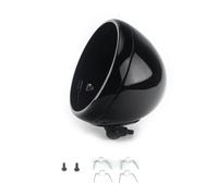NLNGNZBZTP Scheinwerfer Grill Faro Anteriore Per Moto Cromato Da 7" A LED, Alloggiamento Per Lampadina Per Custom Per Bobber, 7 Pollici(Gloss Black)