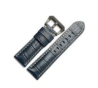 NLNKDTDPAK 22mm 24mm 26mm retrol watchband in pelle di lusso universale watchstrap band adatto for PAM. Guarda il braccialetto di marca Strumento del modello di coccodrillo(Blue black,26mm)