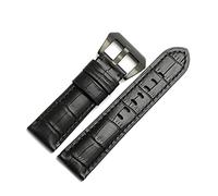 NLNKDTDPAK 22mm 24mm 26mm retrol watchband in pelle di lusso universale watchstrap band adatto for PAM. Guarda il braccialetto di marca Strumento del modello di coccodrillo(Black1 black,26mm)