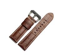 NLNKDTDPAK 22mm 24mm 26mm retrol watchband in pelle di lusso universale watchstrap band adatto for PAM. Guarda il braccialetto di marca Strumento del modello di coccodrillo(Brown black,26mm)
