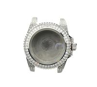 NLNKDTDPAK Adatto for cassa NH35 40,5 mm dell'orologio for anello arcobaleno e vetro zaffiro for diamanti adatta for movimento NH35/NH36/NH34/4R35/6R35/4R36/6R36(Wei,Synthetic Sapphire)