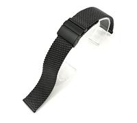NLNKDTDPAK Cinghia di orologio milanese in acciaio inossidabile adatto a samsung for la galassia attiva S2 S3 Bracciale da polso in metallo for fibbia farfalla 18mm 20mm 22mm(Schwarz,20mm)