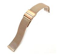 NLNKDTDPAK Cinghia di orologio milanese in acciaio inossidabile adatto a samsung for la galassia attiva S2 S3 Bracciale da polso in metallo for fibbia farfalla 18mm 20mm 22mm(Rose gold,20mm)