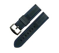 NLNKDTDPAK Cintura di orologi a silicone morbida da 20-26 mm Waterrooff del bracciatore traspirante adatto for l'accessorio estivo la fascia orologio sportivo esterni(Blue,24mm)