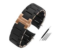 NLNKDTDPAK Cinturino for orologio in acciaio inossidabile rivestito in silicone 20mm 23mm Nero Bianco Uomo Donna Cinturino adatto for Armani AR5890/5891/5906/5921(Black rose gold,20mm)
