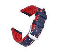 NLNKDTDPAK Cinturino in pelle 20mm 22mm Bracciale Bracciale Fluoro Gomma Multi Color Gestore Band Impermeabile for ogni Brand Watches Band(Blue Red,20mm)