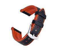 NLNKDTDPAK Cinturino in pelle 20mm 22mm Bracciale Bracciale Fluoro Gomma Multi Color Gestore Band Impermeabile for ogni Brand Watches Band(Black Orange,22mm)