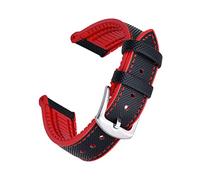 NLNKDTDPAK Cinturino in pelle 20mm 22mm Bracciale Bracciale Fluoro Gomma Multi Color Gestore Band Impermeabile for ogni Brand Watches Band(Black Red,22mm)